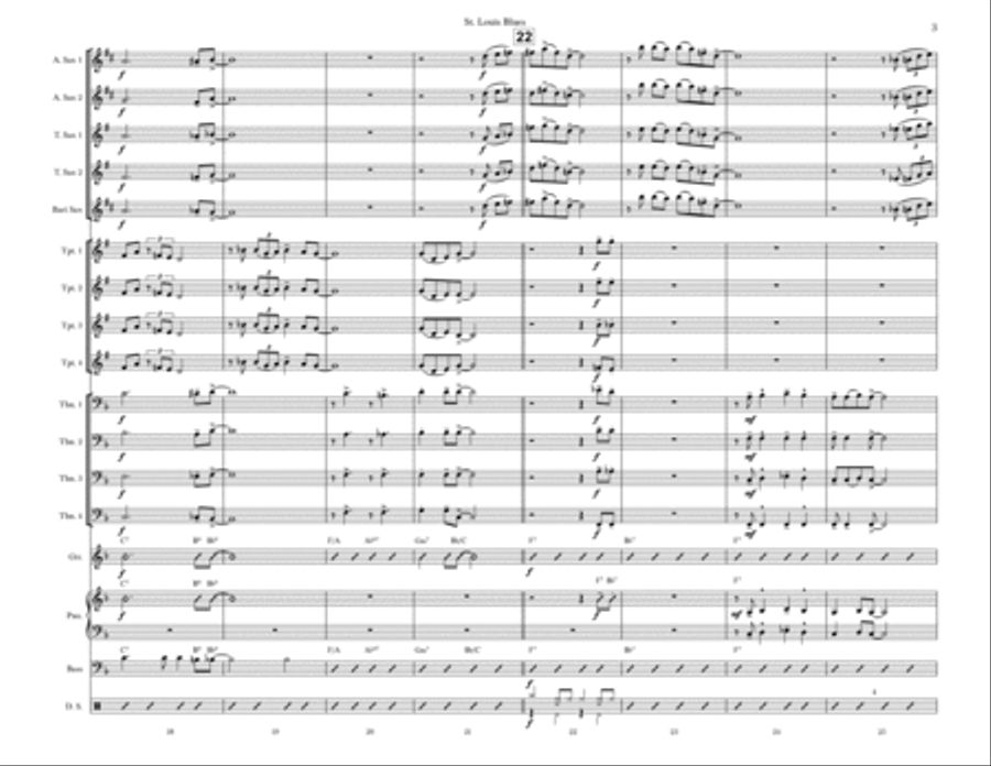 St. Louis Blues (Score & Parts) Jazz Ensemble scores gallery preview page 5