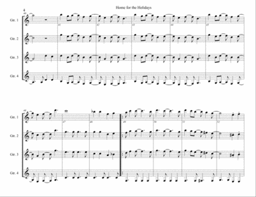(There's No Place Like) Home For The Holidays Electric Guitar scores gallery preview page 4