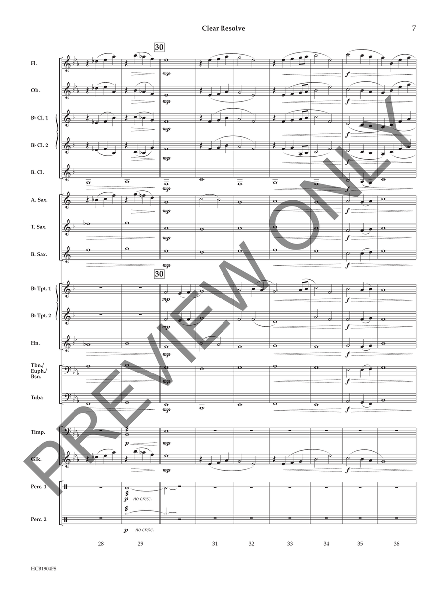 Clear Resolve (Score) Concert Band scores gallery preview page 8