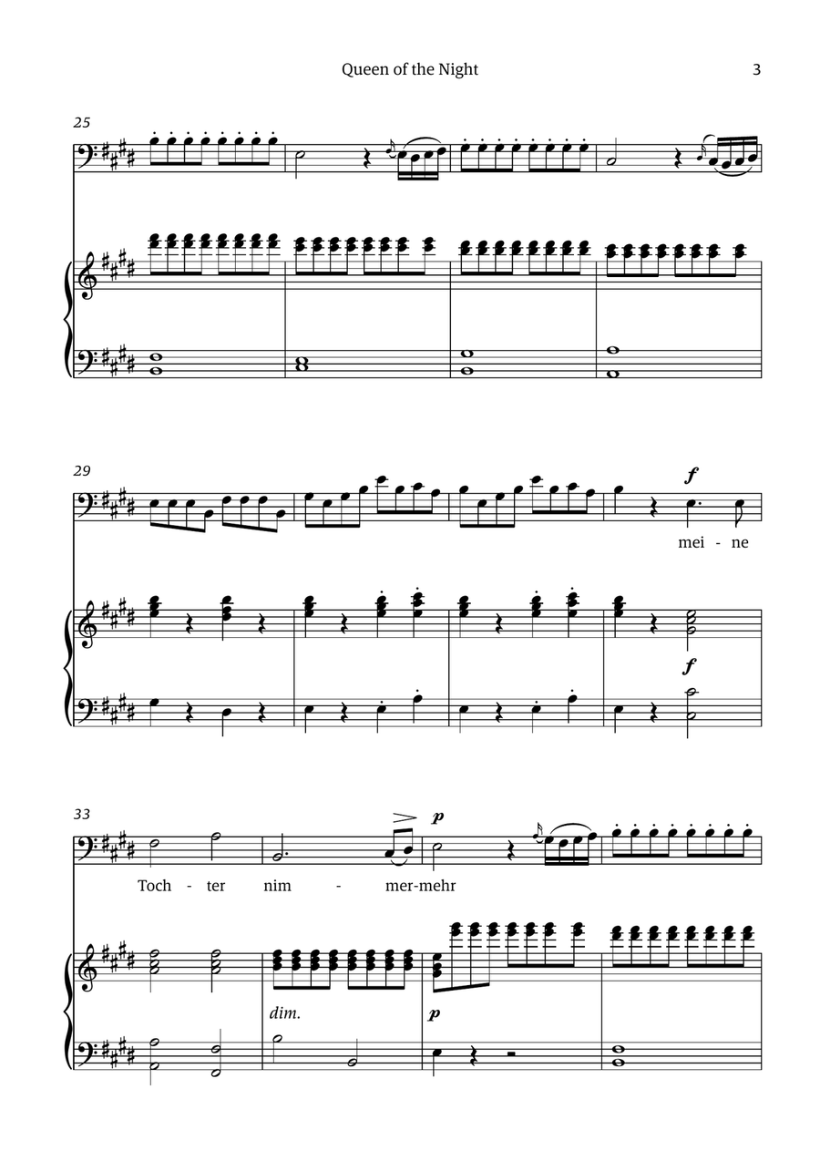 Queen of the Night (aria) - for BASS in C# minor Chamber Music scores gallery preview page 3
