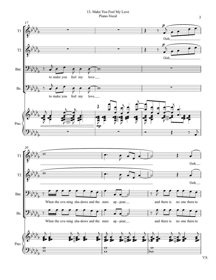 Make You Feel My Love TTBB scores gallery preview page 3
