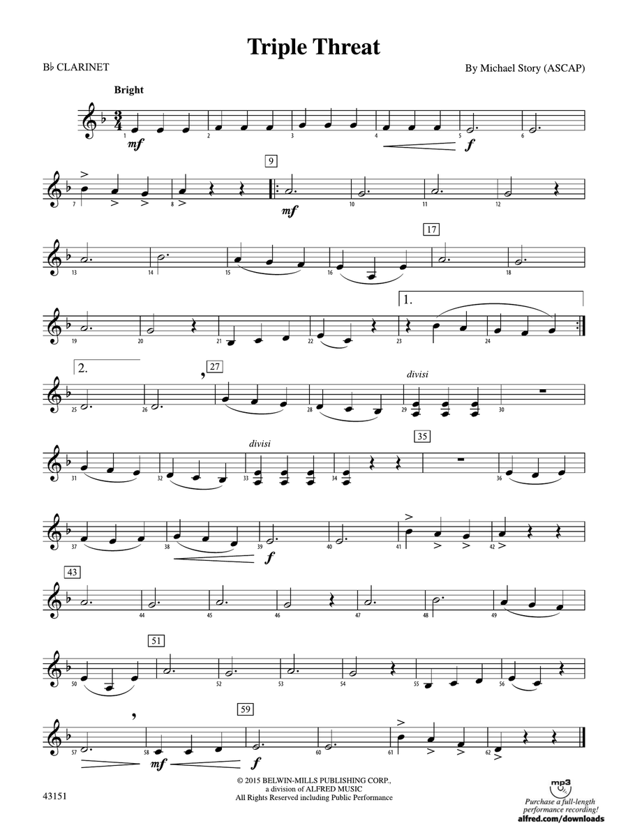 Triple Threat: 1st B-flat Clarinet