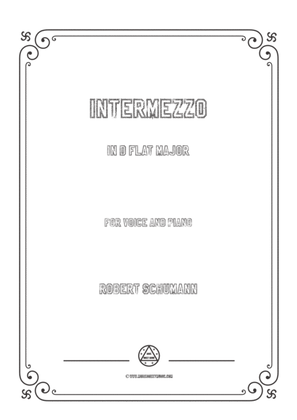Book cover for Schumann-Intermezzo in D flat Major,for Voice and Piano