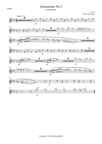 Satie: Gnossienne No.1 - wind quintet image number null