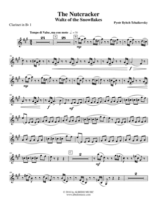 Book cover for The Nutcracker, Waltz of the Snowflakes - Clarinet in Bb 1 (Transposed Part)
