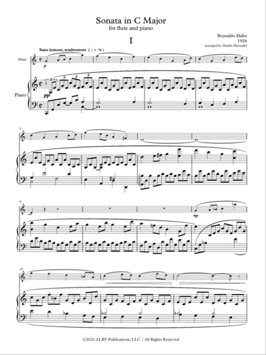 Sonata in C major for Flute and Piano Flute Solo scores gallery preview page 2