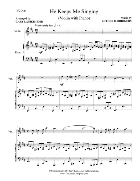 3 GOSPEL HYMN FAVORITES (For Violin & Piano with Score/Parts) image number null