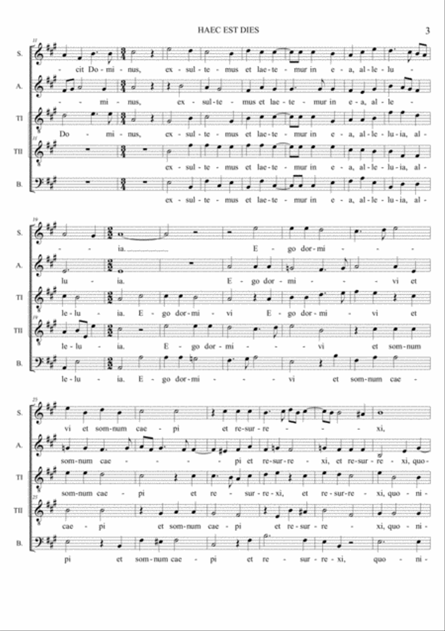 HAEC EST DIES - C. Merulo - For SATTB Choir SATTB scores gallery preview page 3