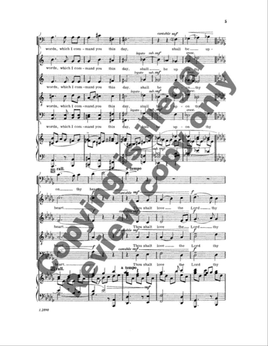 Sacred Service: Thou Shalt Love the Lord 4-Part scores gallery preview page 6