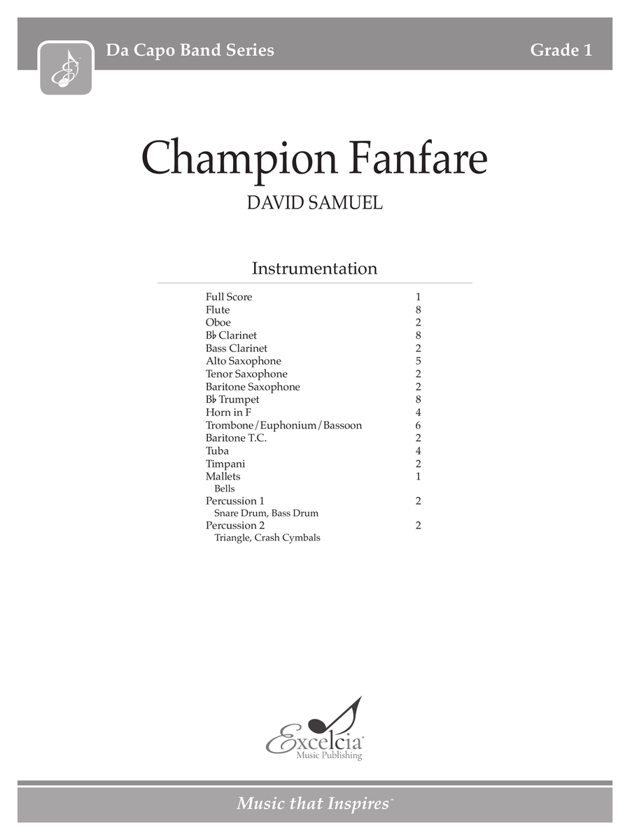 Champion Fanfare Champion Fanfare Concert Band scores gallery preview page 2