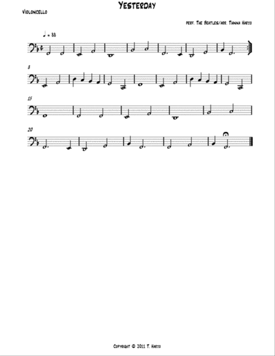 Yesterday String Quartet scores gallery preview page 2