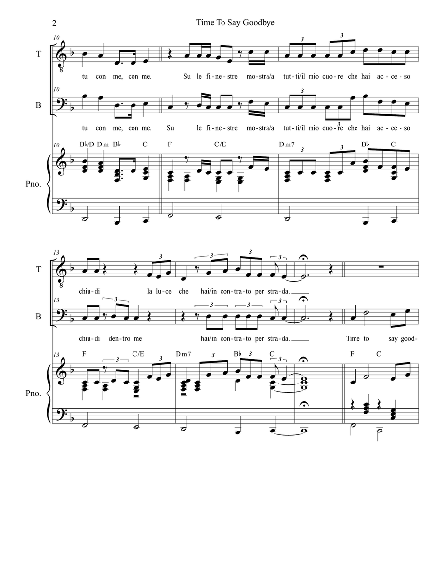 Time To Say Goodbye Vocal Duet scores gallery preview page 2