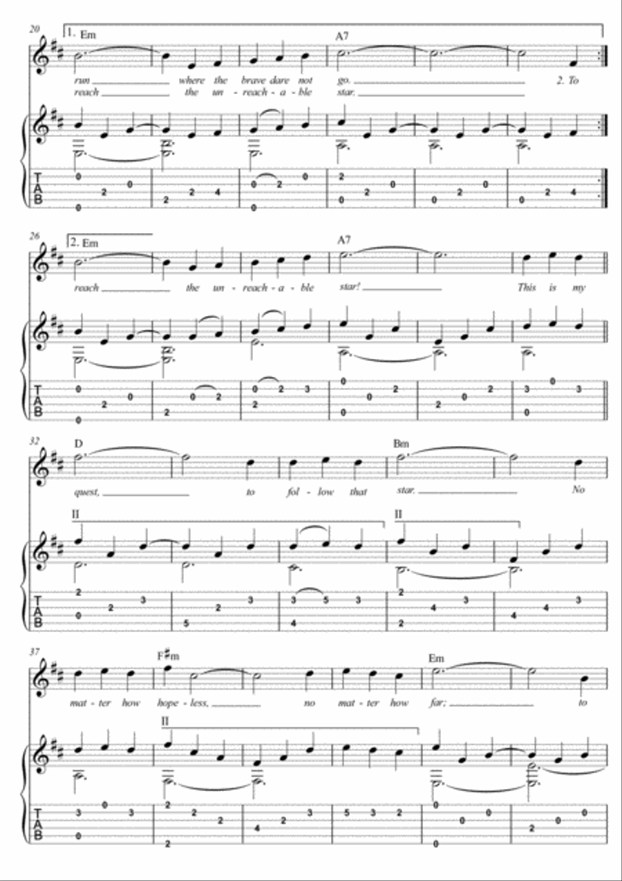 The Impossible Dream Electric Guitar scores gallery preview page 2