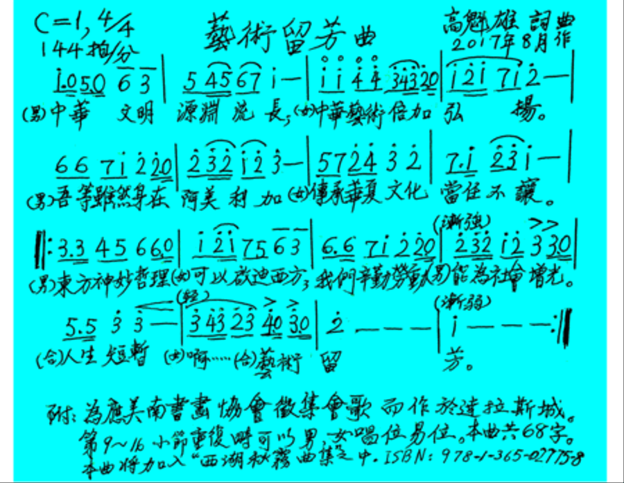 Song of Art Is Long Song of Art Is Long Choir scores gallery preview page 1