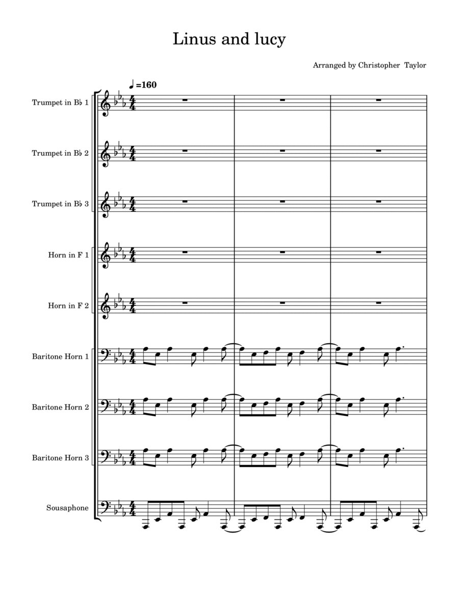 Linus And Lucy Linus And Lucy Brass Ensemble scores gallery preview page 1