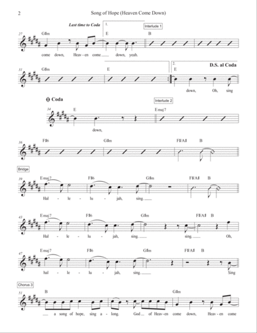 Song Of Hope Piano scores gallery preview page 2
