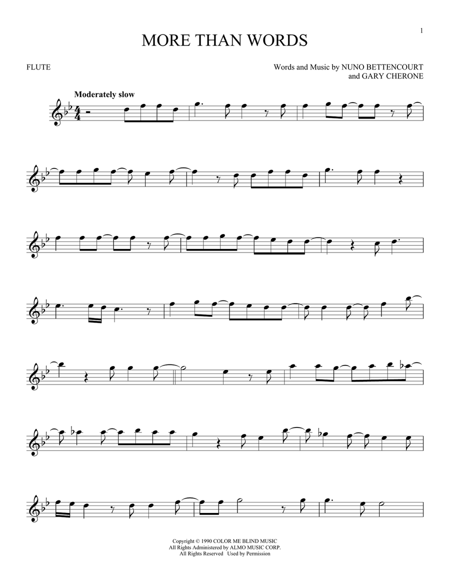 More Than Words More Than Words Flute Solo scores gallery preview page 1