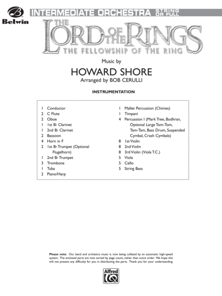 The Lord of the Rings: The Fellowship of the Ring: Score