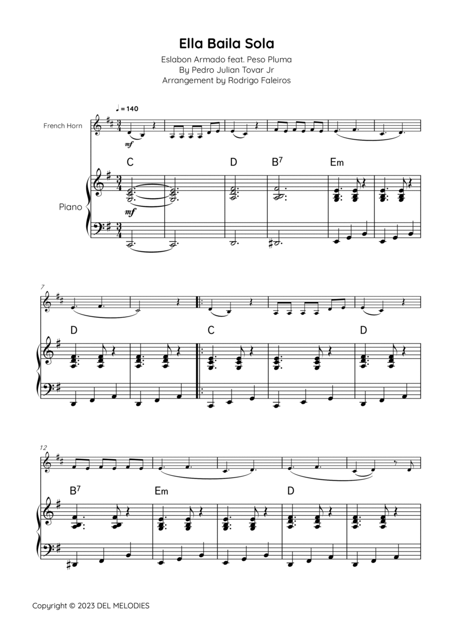 Ella Baila Sola Horn scores gallery preview page 1