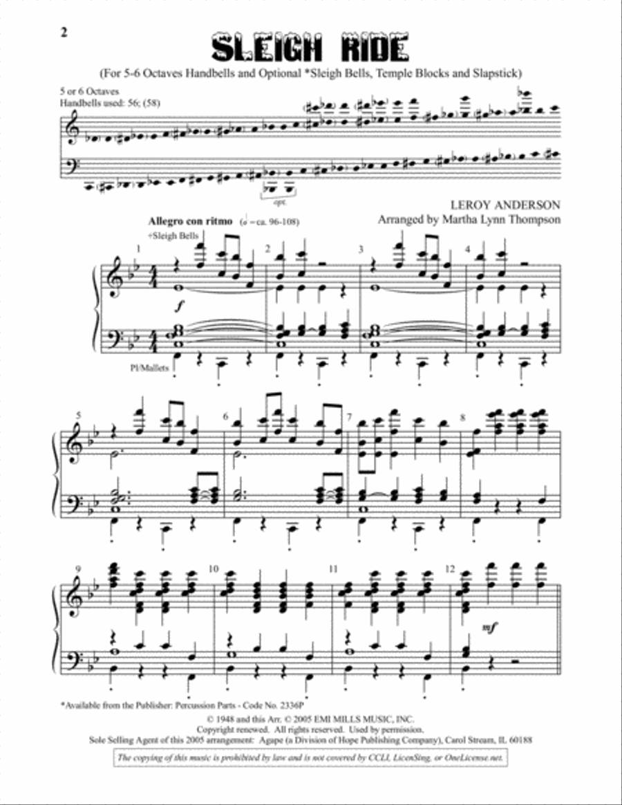 Sleigh Ride 5-Octaves scores gallery preview page 2