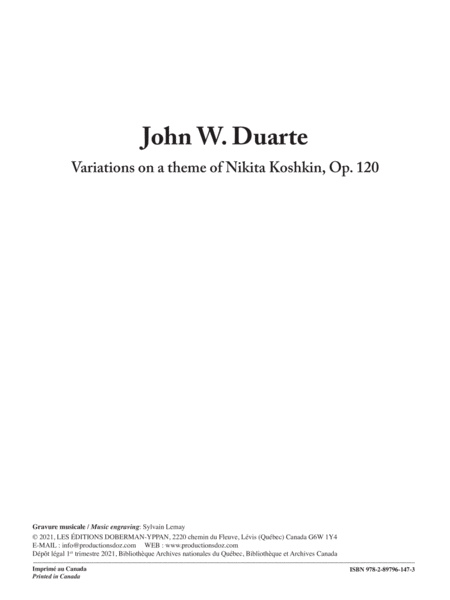 Variations on a theme of Nikita Koshkin, Op. 120
