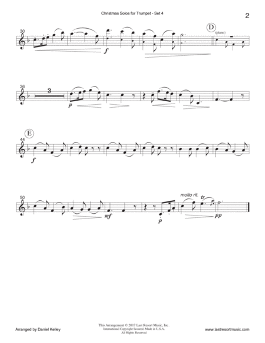 Christmas Solos for Trumpet & Piano Set 4 Trumpet Solo scores gallery preview page 4