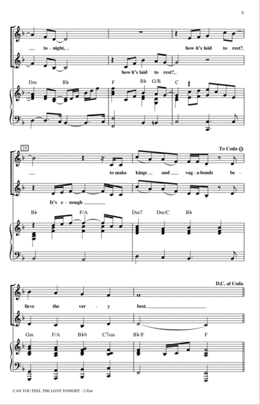 Can You Feel The Love Tonight (from The Lion King) (arr. Keith Christopher) 2-Part scores gallery preview page 4