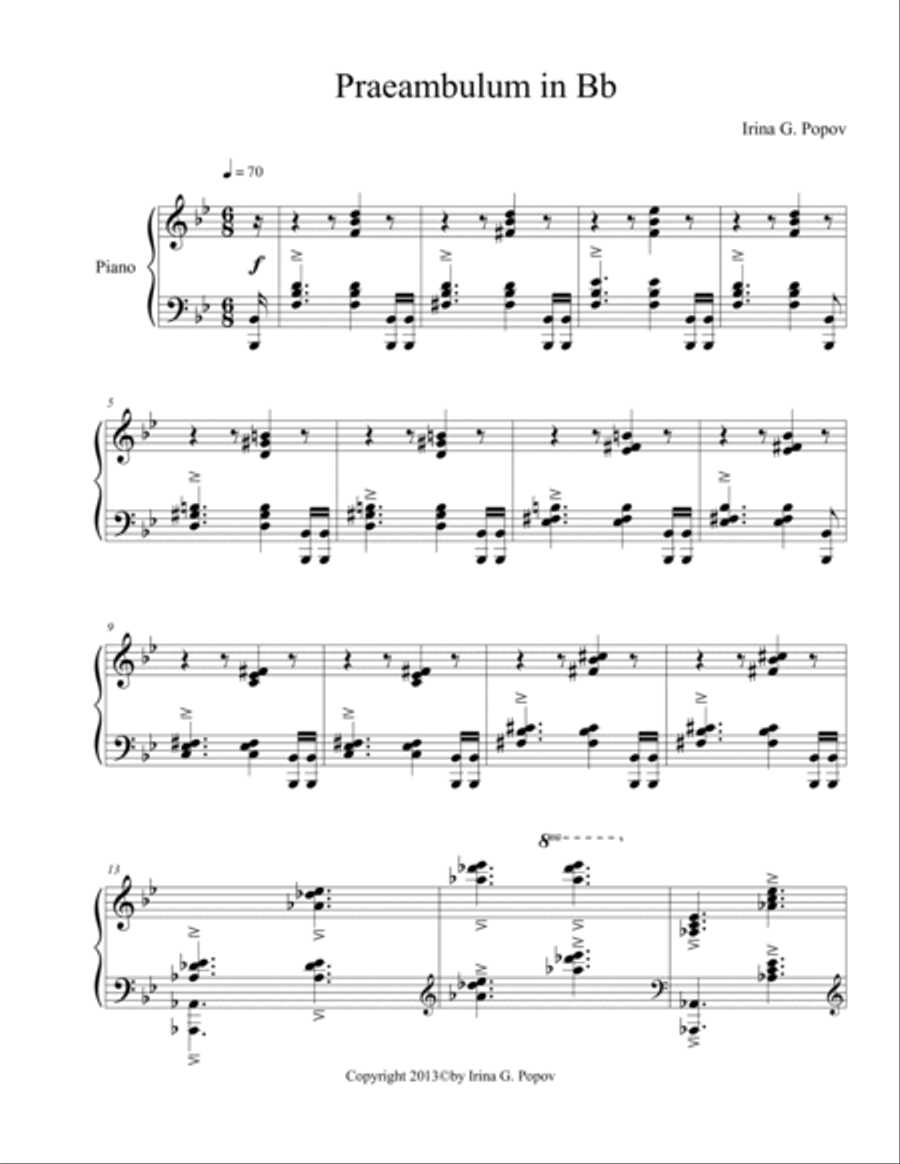 Praeambulum in Bb Piano Solo scores gallery preview page 2