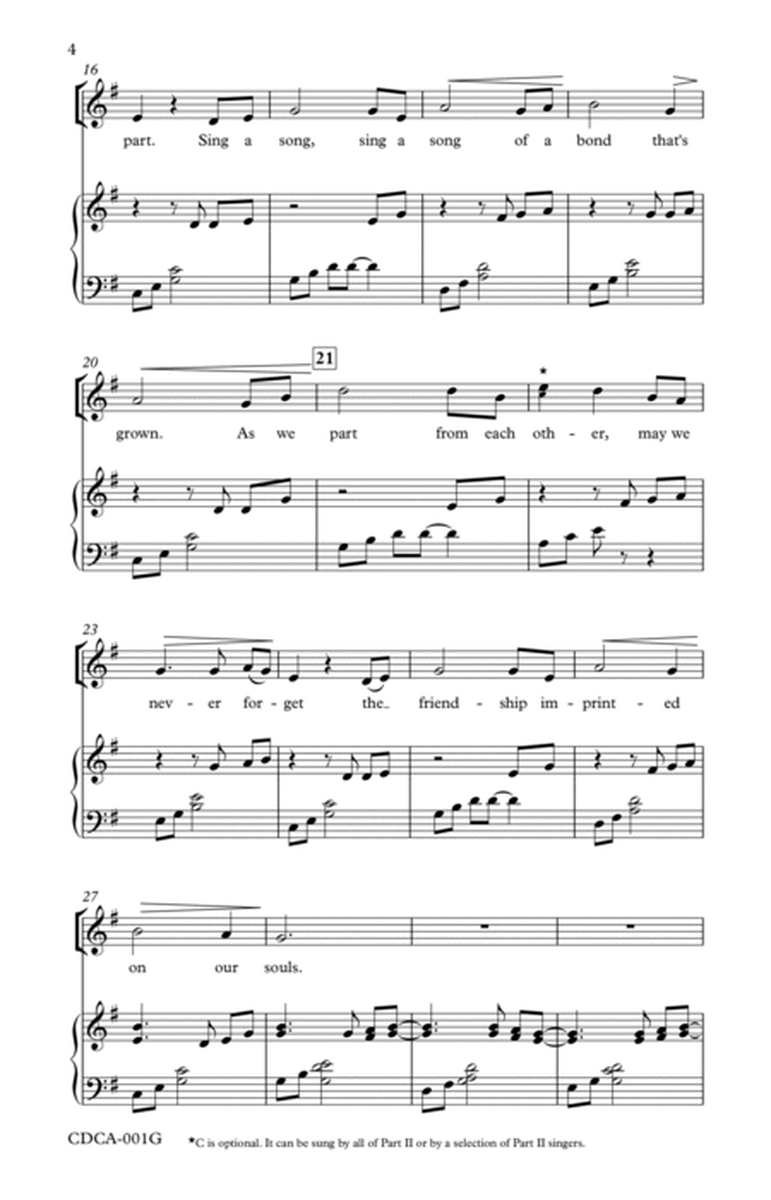 Parting Song (SA or SB, Higher Key of G)