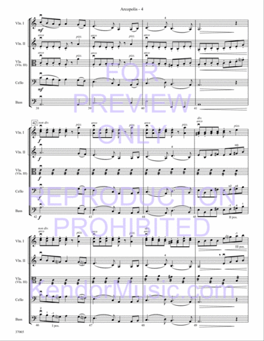 Arcopolis (City Of Bows) String Orchestra scores gallery preview page 6