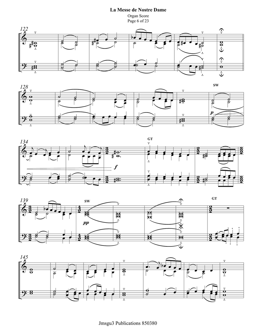 Machaut: La Messe de Nostre Dame for Organ - Study Score Organ Solo scores gallery preview page 6