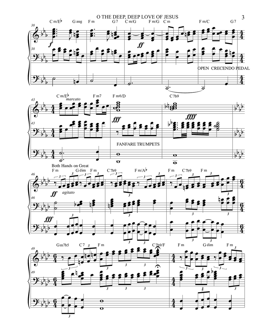 O The Deep Deep Love of Jesus EBENEZER Organ Solo scores gallery preview page 3