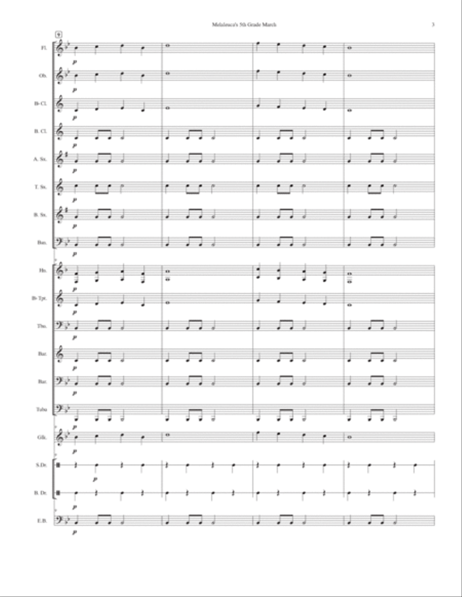 Melaleuca's 5th Grade March Concert Band scores gallery preview page 4