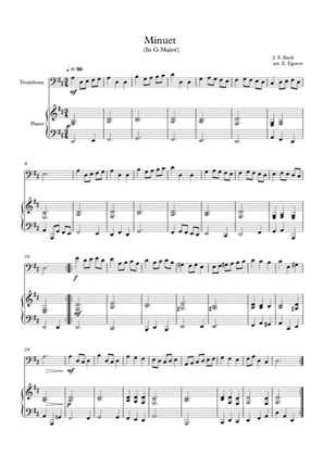 Minuet (In G Major), Johann Sebastian Bach, For Trombone & Piano