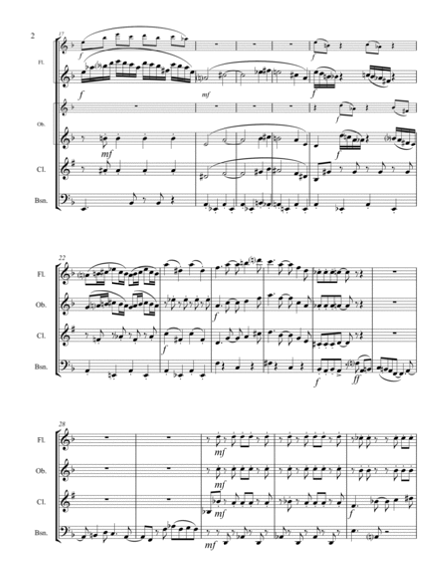 Theme From The Simpsons TM from the Twentieth Century Fox Television Series THE SIMPSONS Woodwind Quartet scores gallery preview page 3