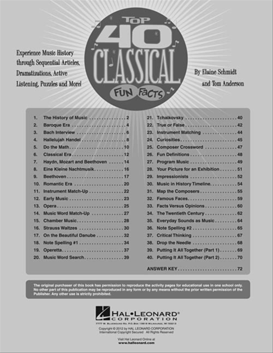 Top 40 Classical Fun Facts Choir scores gallery preview page 2