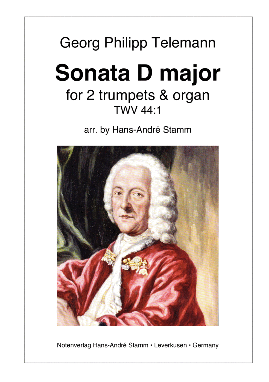 G. Ph. Telemann Sonata D major TWV 44:1 Trumpet Duet scores gallery preview page 1
