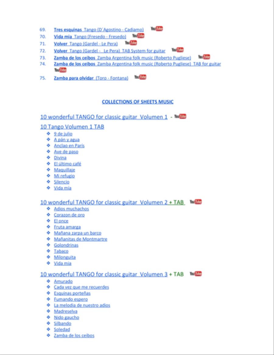 A la gran muñeca - guitar tango Classical Guitar scores gallery preview page 6