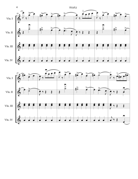 Tchaikovsky: Waltz, Op.39, No.9 - for Violin Quartet image number null