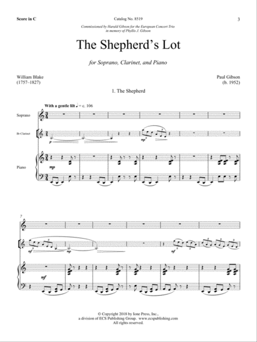 The Shepherd's Lot Clarinet scores gallery preview page 2