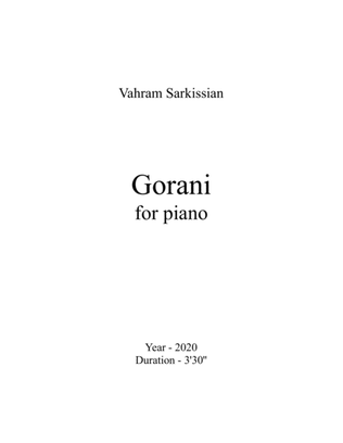 Book cover for Gorani for piano
