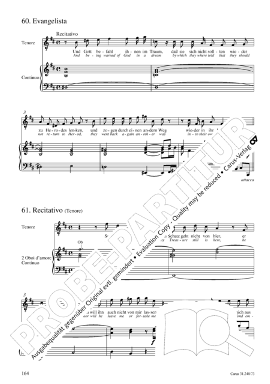 Christmas Oratorio (Weihnachtsoratorium, Teile IV-VI) 4-Part scores gallery preview page 85