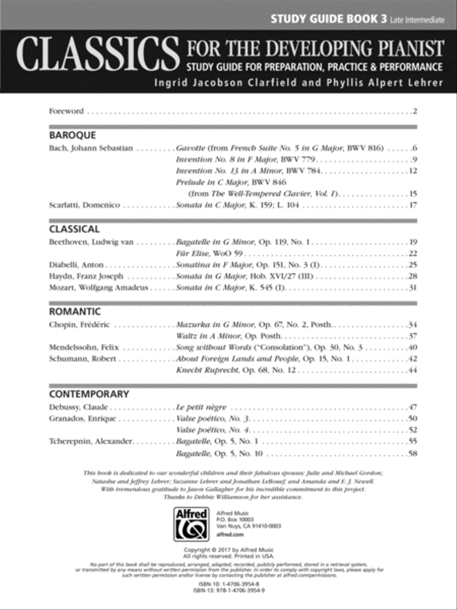 Classics for the Developing Pianist, Study Guide, Book 3 Piano Method scores gallery preview page 2