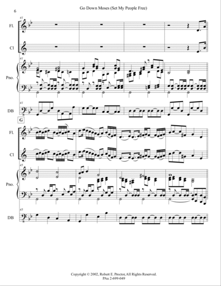 Go Down Moses, Set My People Free Small Ensemble scores gallery preview page 6