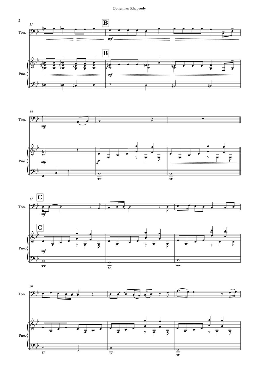 Bohemian Rhapsody Piano scores gallery preview page 5
