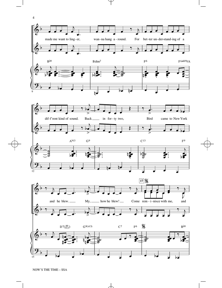 Now's The Time (arr. Kirby Shaw) SSA scores gallery preview page 2