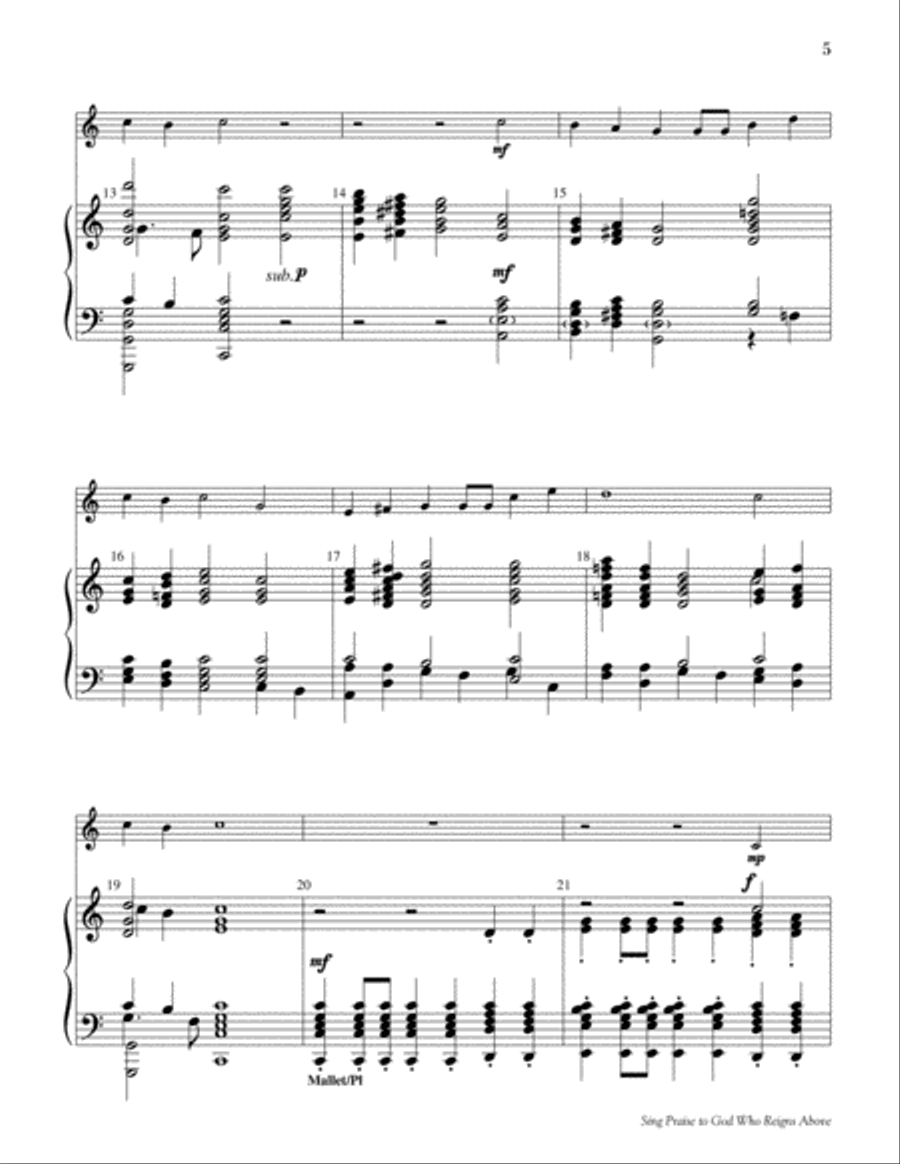 Sing Praise to God Who Reigns Above 5-Octaves scores gallery preview page 4