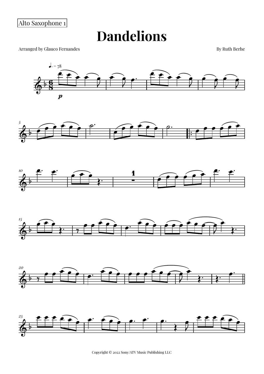 Dandelions Woodwind Duet scores gallery preview page 4