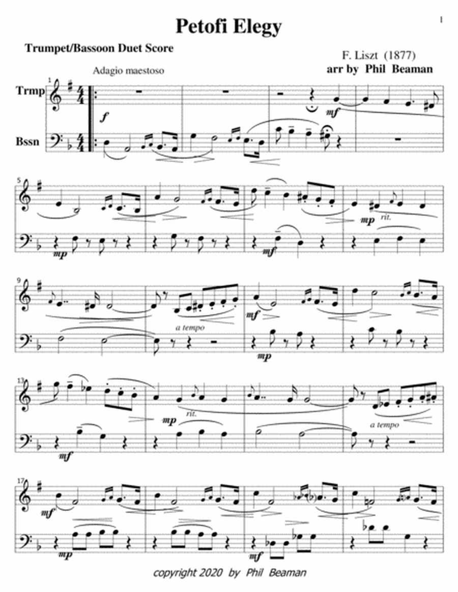 Petofi Elegy-Liszt-trumpet-bassoon duet image number null