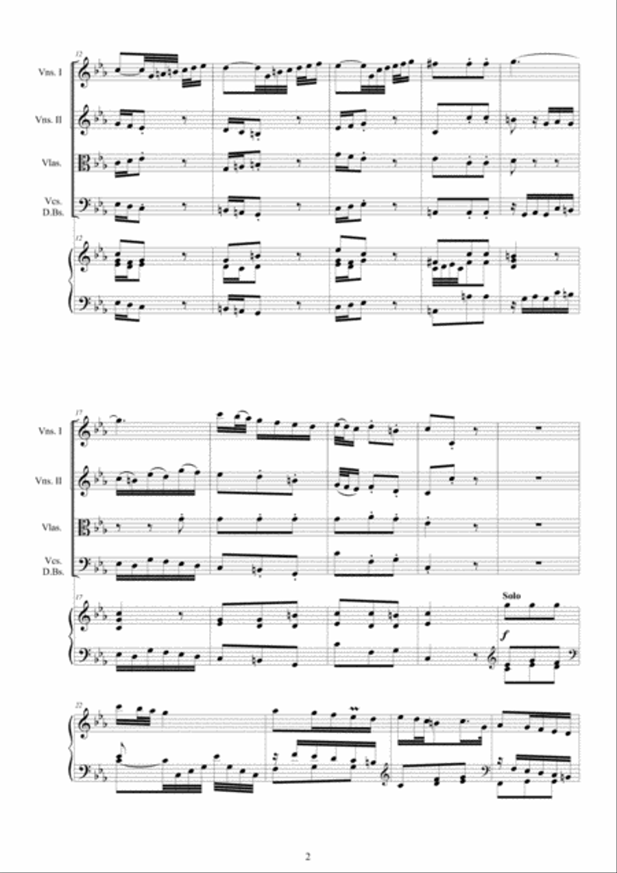 Platti - Harpsichord Concerto No.3 in C minor CSPla20 for Harpsichord and Strings String Orchestra scores gallery preview page 2